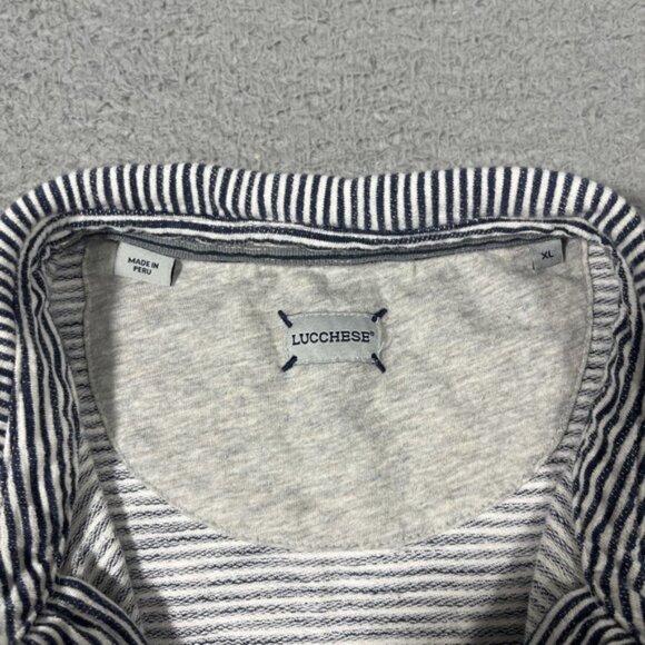 Lucchese Men's Sz XL Blue White Stripe Long Sleeve Snap Shirt Zip Up Jacket - Picture 3 of 7